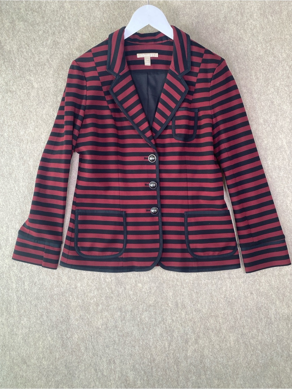 Tall NWOT Striped Red & Black Women’s Blazer Jacket